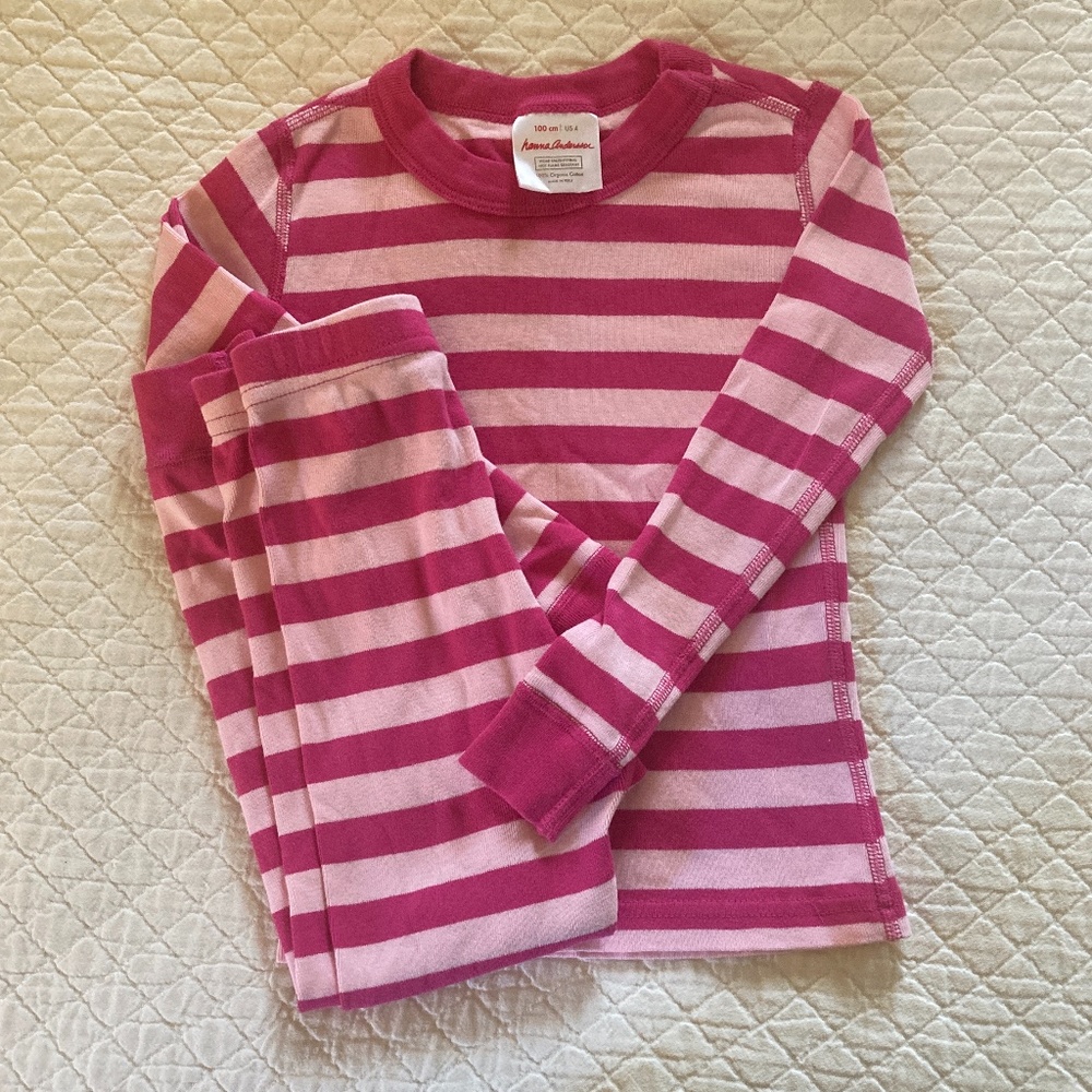 Hanna Andersson Pink Stripe Pajamas Size 100
